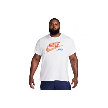 Tricou sport  alb - bumbac - croiala lejera -