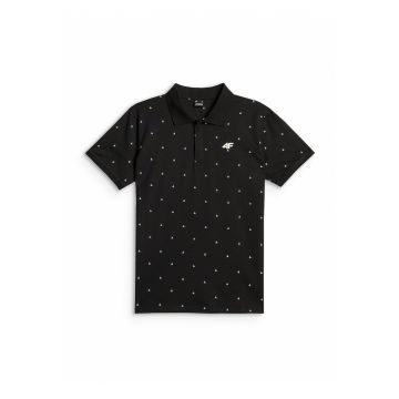 Tricou sport barbati -  polo regular - negru - bumbac -