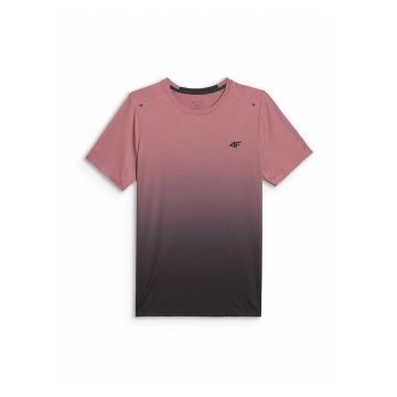 Tricou sport barbati  uscare rapida - respirabil - coral/negru - poliester