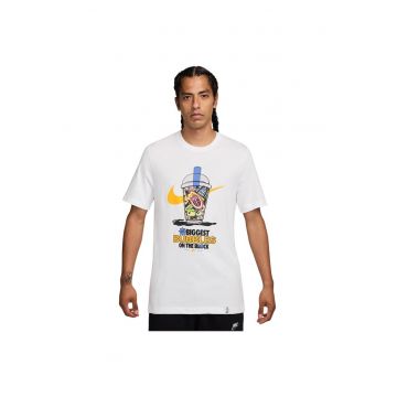 Tricou sport  maneca scurta - croiala confortabila - alb - bumbac