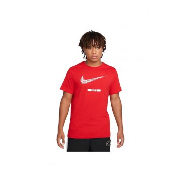 Tricou sport  rosu - bumbac - decolteu rotund