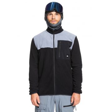 Bluza din fleece cu model in doua nuante - pentru schi Aker Fz - Albastru pastel/Negru