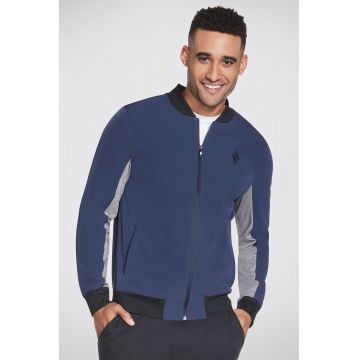Bluza sport cu fermoar si buzunare oblice pentru fitness Skechweave - Bleumarin