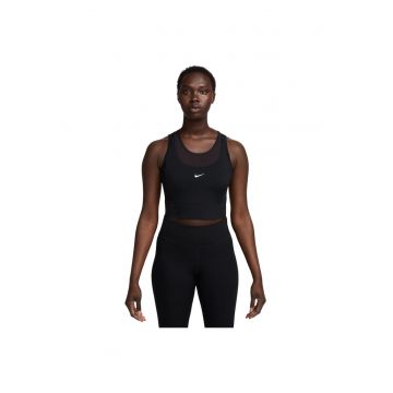 Maiou sport dama  Pro Dri-FIT - mulat - crop - ventilat - negru - poliester/spandex