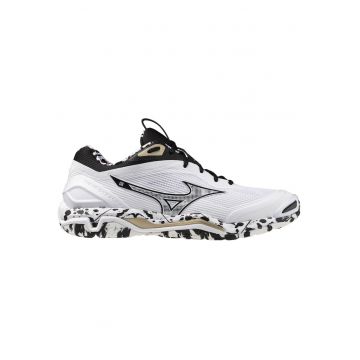 Pantofi handbal  Wave Stealth 6 FW 2025 - Alb/Negru