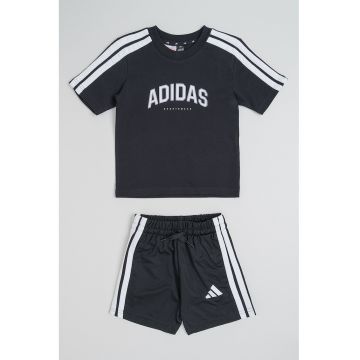 Set de pantaloni scurti si tricou cu logo - Negru/Alb optic