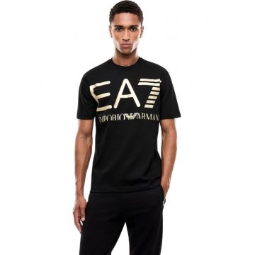 Tricou  EA7 Train Logo Series M Oversize 62483 - Auriu/Negru