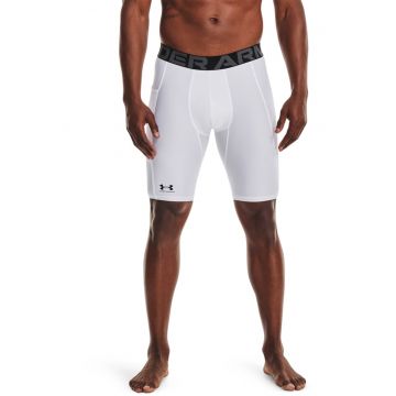 Colanti scurti cu banda logo pentru fitness HeatGear® - Alb