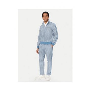 Hanorac sport barbati -  albastru - fermoar - poliester-bumbac -