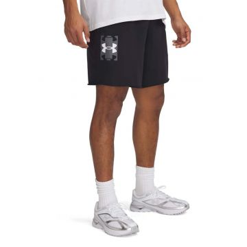 Pantaloni scurti din amestec de bumbac cu snur in talie - Negru