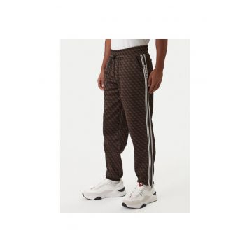 Pantaloni sport barbati -  poliester - maro - negru -