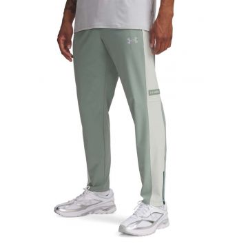 Pantaloni tricotati cu talie elastica - pentru fitness - Verde sparanghel