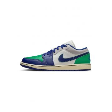 Pantofi sport  Air Jordan 1 Low - alb - piele - Albastru