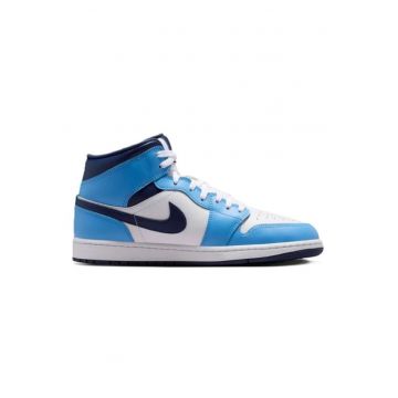 Pantofi sport barbati AIR JORDAN 1 MID -  Piele naturala - Albastru - Albastru