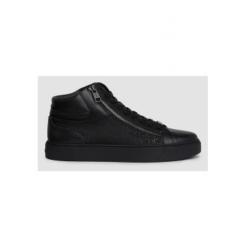 Pantofi sport  pentru Barbati - high top lace up w/zip mono - HM0HM01425-01J - Negru - Negru