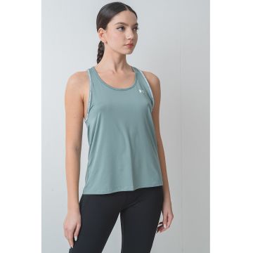 Top cu decupaj pe partea din spate - pentru fitness Knockout - Verde deschis
