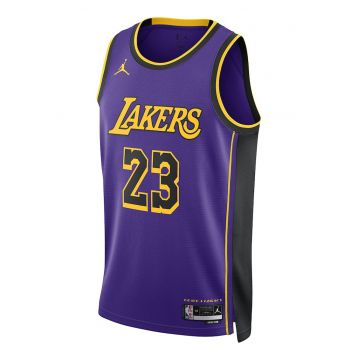Top pentru baschet Los Angeles Lakers Statement Edition - Negru/Galben/Violet