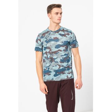 Tricou cu model camuflaj pentru fitness Dri-Fit Legend Camo - Gri/Albastru aquamarin