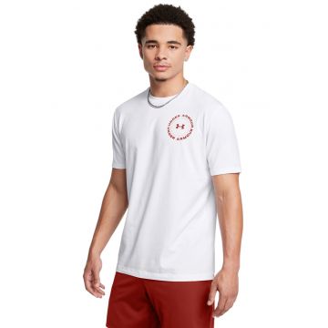 Tricou pentru fitness Radial - Alb/Portocaliu