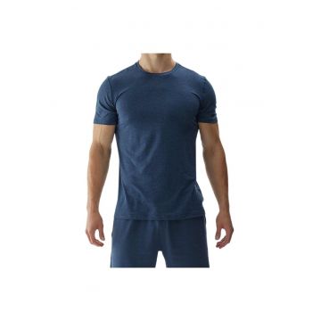 Tricou sport barbati  uscare rapida - albastru - poliester-elastan